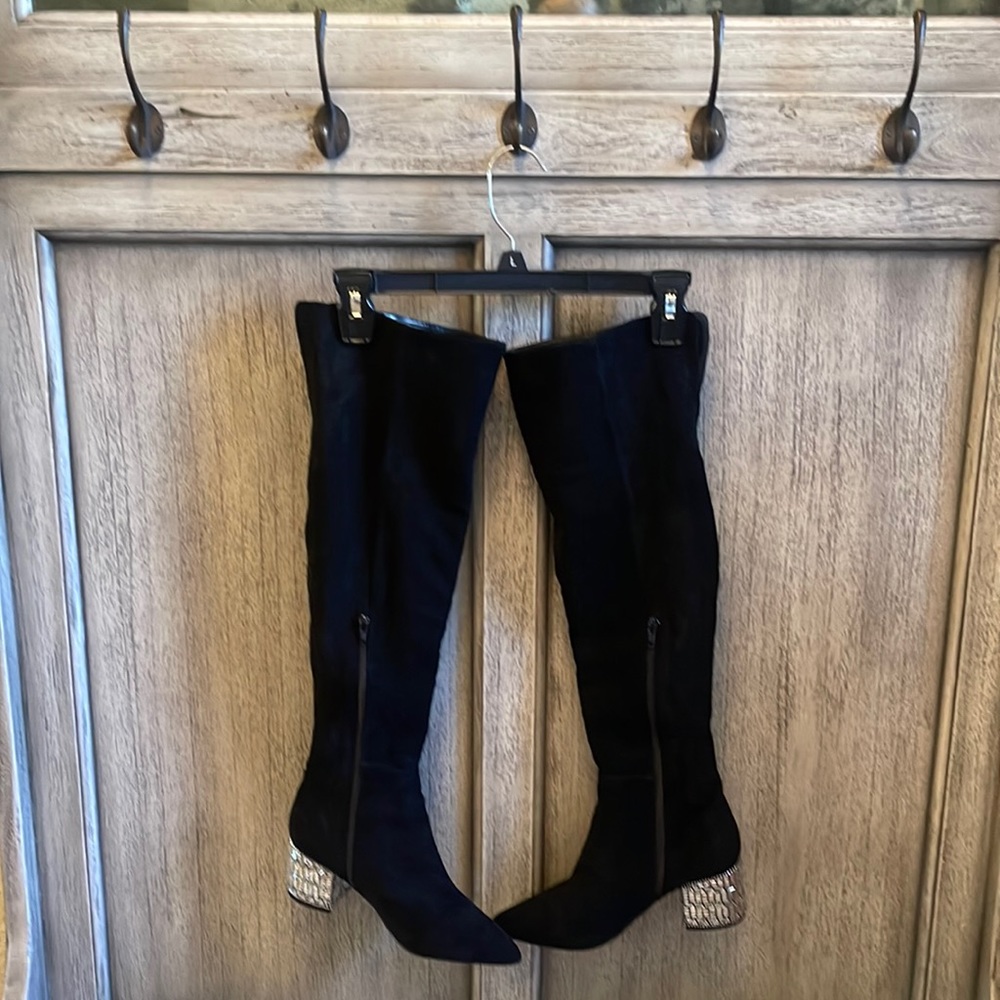 Leather/suede Tall Black boots